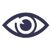 dark blue icon of an eye